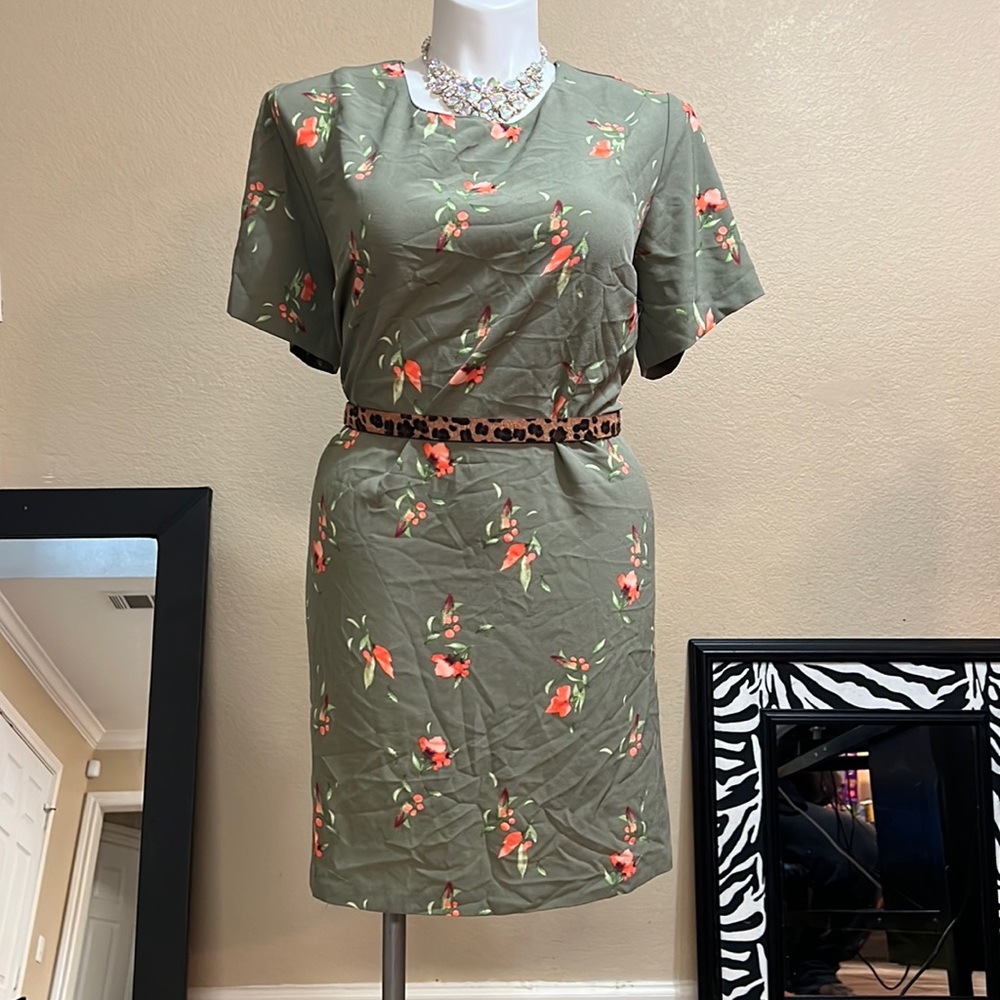 Green floral dress